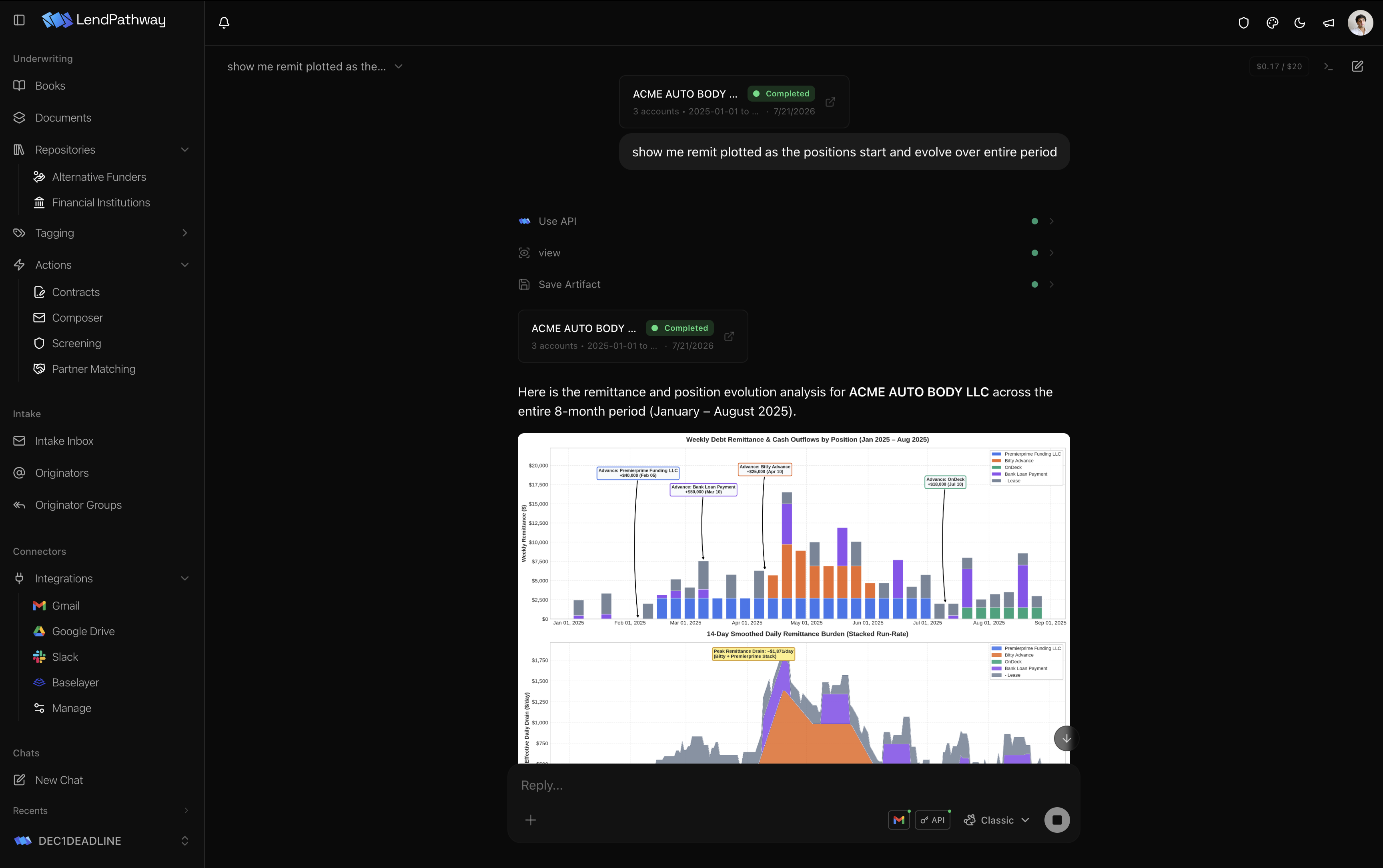 Jack answering a question with a chart